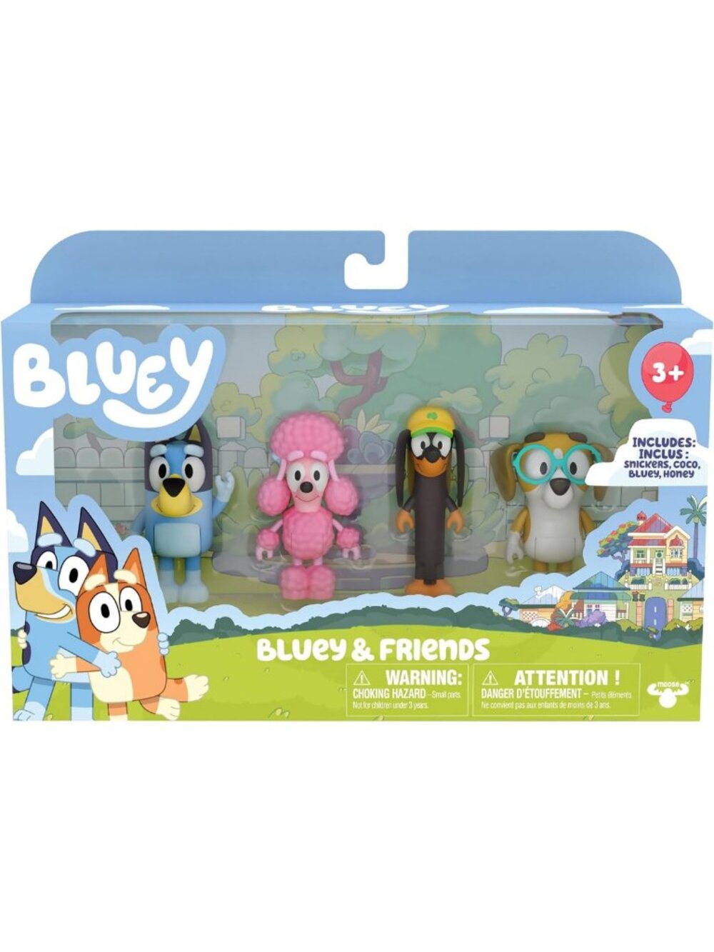 Articulated Bluey Friends Figurine Set of 4 - Snickers, Honey & Coco Action Toys